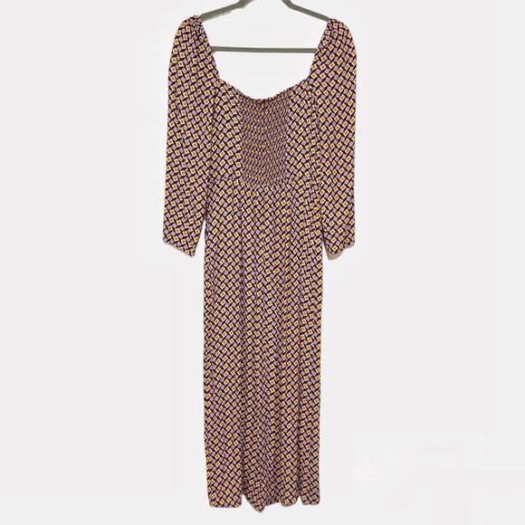 Reformation Hilda Midi Long Sleeve Dress Plaza Print Size 8 NWT - Picture 10 of 16